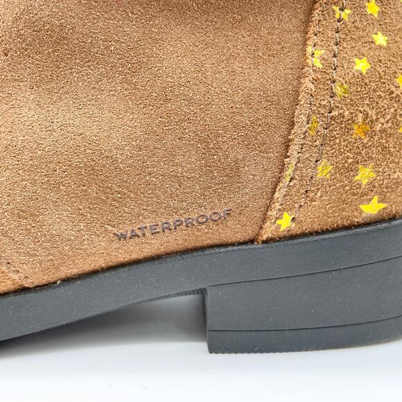 Sorel Emelie Combat Boot Womens 5 Waterproof Suede Gold Stars Boho Fairy Grunge - Picture 8 of 13